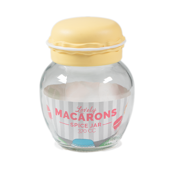 IRIS Macaron üveg fűszertartó 370ml, zöld, fukszia, narancs vagy citromsárga színű HN-1215