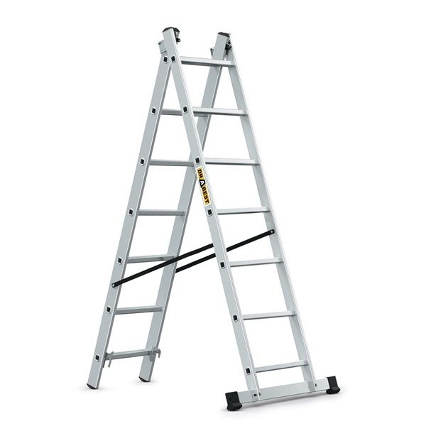 IRIS TOOLS HL-200 2x7 lépcsős alumínium létra, összecsukható, 125 kg teherbírás