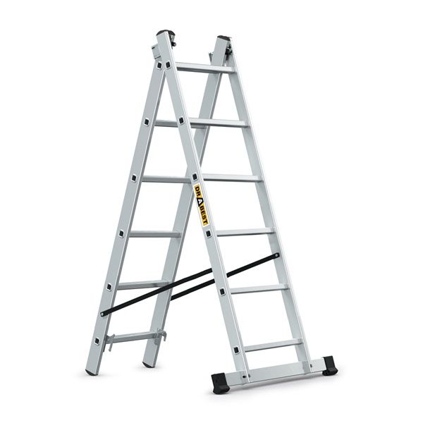 IRIS TOOLS HL-200 2x6 lépcsős alumínium létra, összecsukható, 125 kg teherbírás