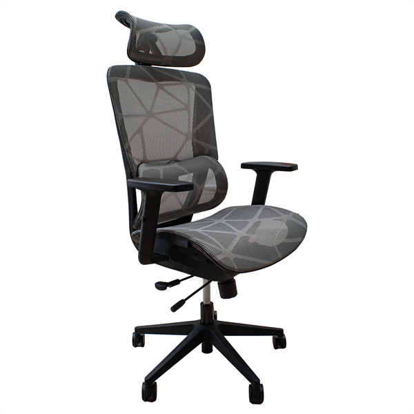 IRISOffice Helix szürke ergonómikus, szövet-hálós irodai forgószék fej és háttámasszal