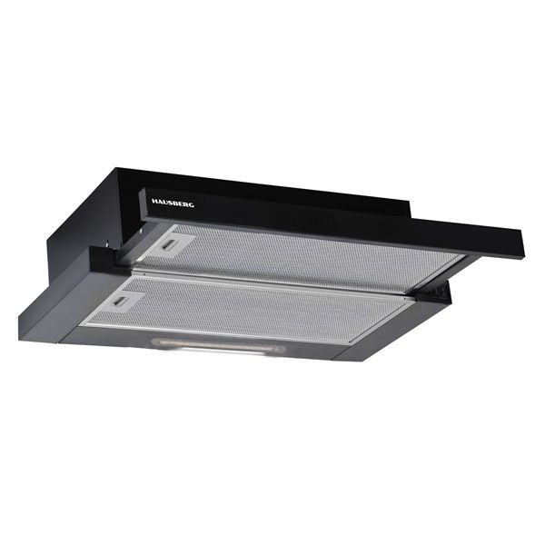 Hausberg HB-1285NG fekete, beépíthető, teleszkópos, méret:12 cm, zajszint: 46 dB, páraelszívó
