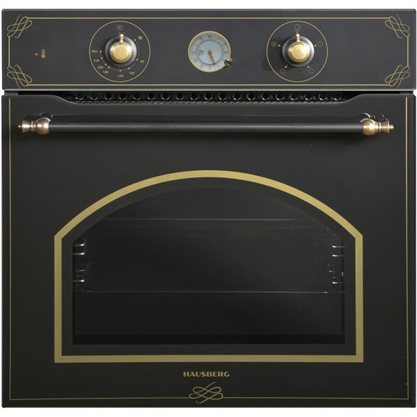 Hausberg HB-8055RST fekete-arany, rusztikus, beépíthető, sütőtér:57L, grill, légkeveréses sütő