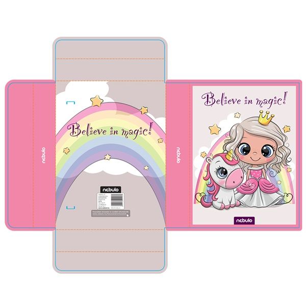 Nebulo Királylány&amp;Unikornis A5 hullámkarton füzetbox