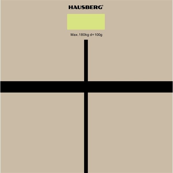 Hausberg HB-6003AB üveg fürdőszobai mérleg bézs