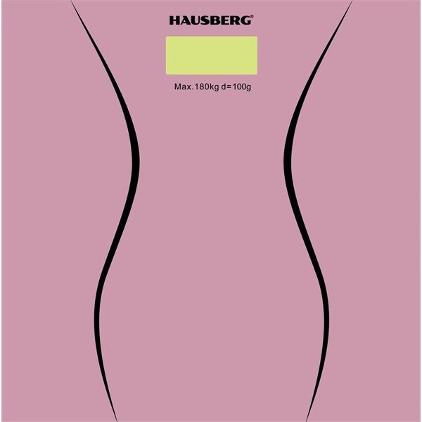 Hausberg HB-6003RZ üveg fürdőszobai mérleg rózsaszín