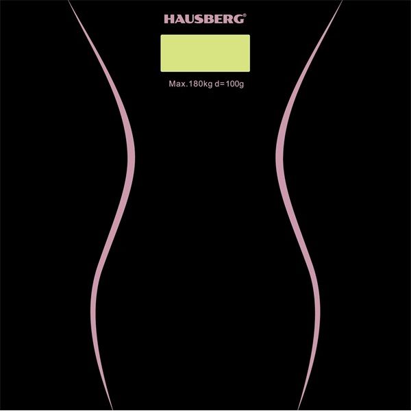 Hausberg HB-6003NG üveg fürdőszobai mérleg fekete