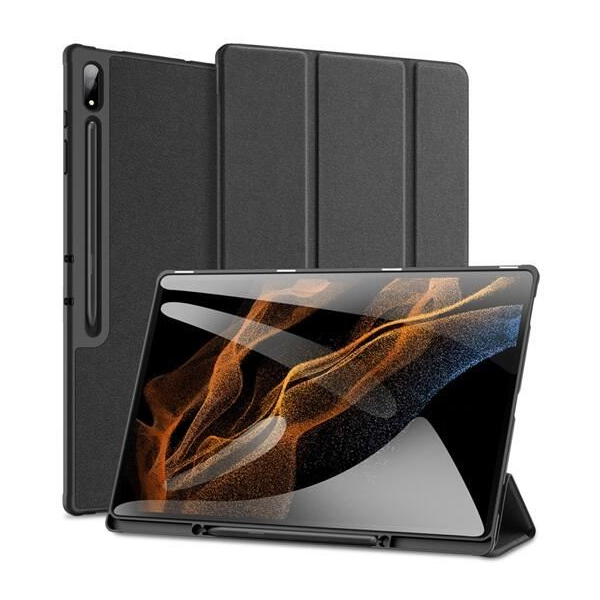 Dux Ducis GP-147076 Galaxy Tab S9 Ultra LTE (SM-X916) / S9 Ultra WIFI (SM-X910) fekete bőr hatású oldalra nyíló tok