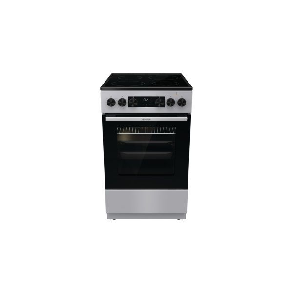 Gorenje GEC5C41SG inox, szabadonálló, kerámialapos, elektromos, főzőzóna: 4, sütő:77L, grill, tűzhely