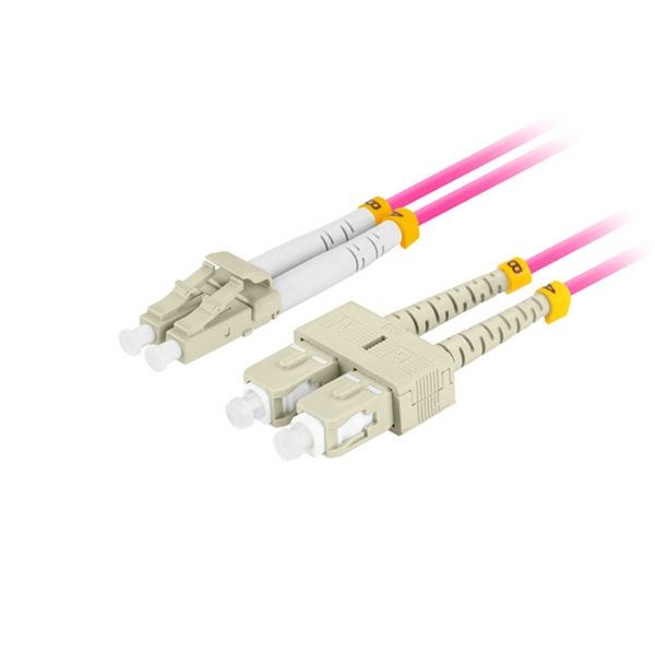 Lanberg FO-LUSU-MD41-0030-VT Multimódusú OM4 duplex optikai patch kábel 2xLC/UPC-2xSC/UPC csatlakozóval 3m