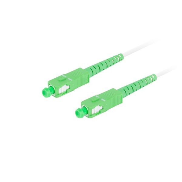 Lanberg FO-SASA-SS21-0100-WH Monomódusú szimplex optikai patch kábel 2xSC/APC csatlakozóval 10m