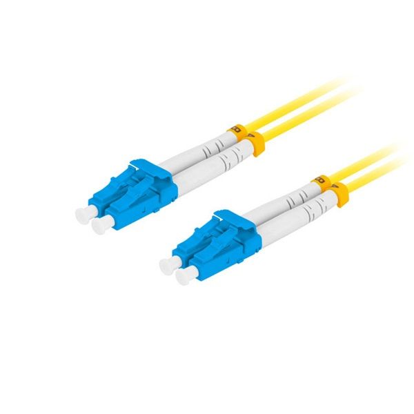 Lanberg FO-LULU-SD11-0100-YE Monomódusú duplex optikai patch kábel 2xLC/UPC csatlakozóval 10m