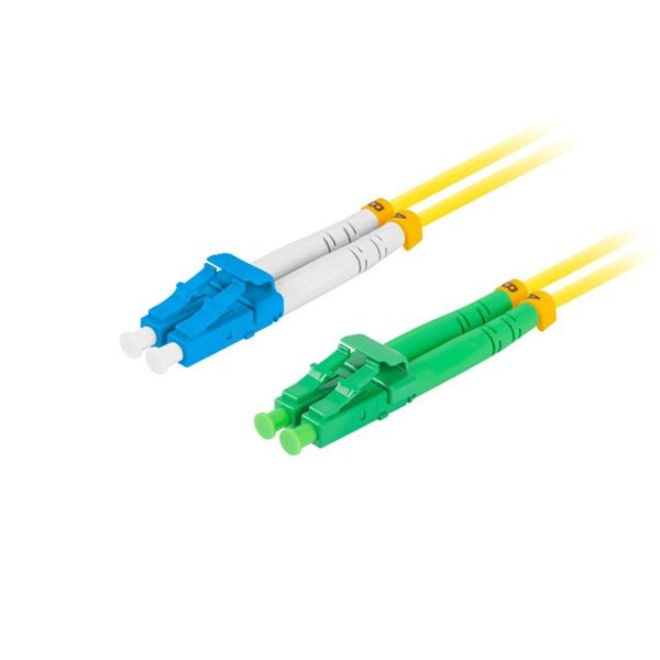 Lanberg FO-LALU-SD11-0010-YE Monomódusú duplex optikai patch kábel 2xLC/APC-2xLC/UPC csatlakozóval 1m