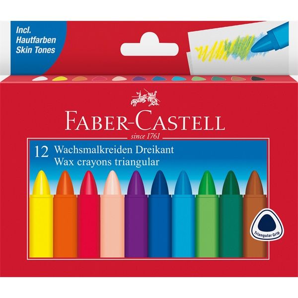 Faber-Castell 12 db háromszögletű zsírkréta készlet