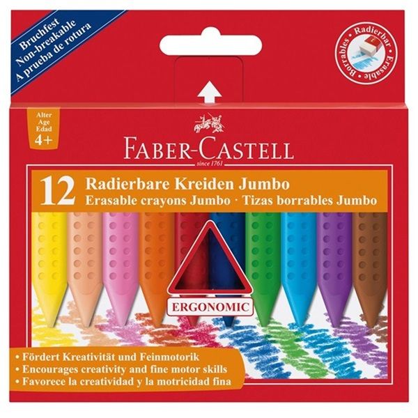 Faber-Castell Grip Jumbo 122540 háromszögletű 12 db-os vegyes színű zsírkréta