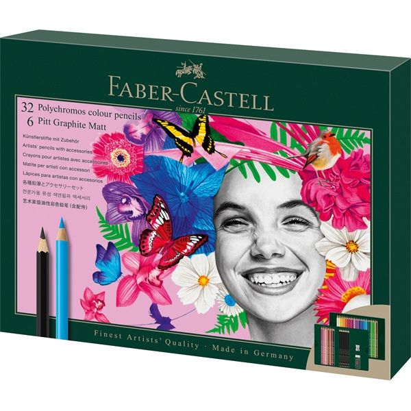 Faber-Castell Polychromos &amp; Pitt Graphite Matt 40 db-os művészceruza készlet