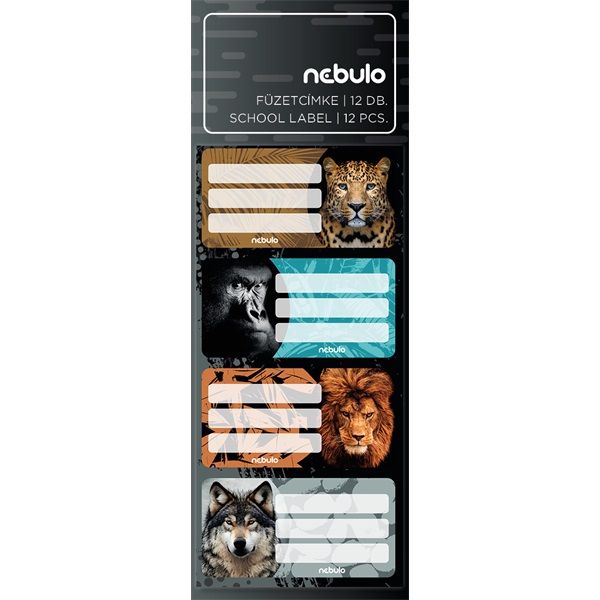 Nebulo Vadállatok 12 db füzetcímke