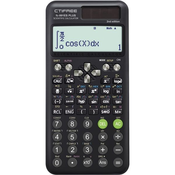CTIFREE FC-991 ES PLUS 2nd tudományos számológép, 77x161mm, dual power, 2 év garancia