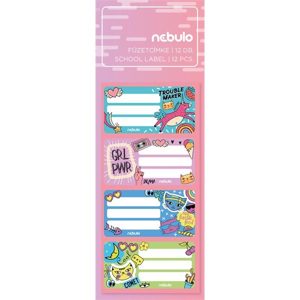 Nebulo Girl Power 12 db füzetcímke