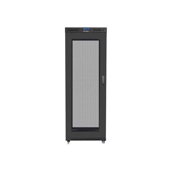 Lanberg FF01-8042-23BL 19" 42U SZÉL:800mm MÉLY:1000mm MAG:2097mm lapraszerelt LCD hálós fémajtós fekete rack szekrény