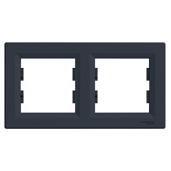 Schneider EPH5800271 ASFORA vízszintes antracit kettes keret