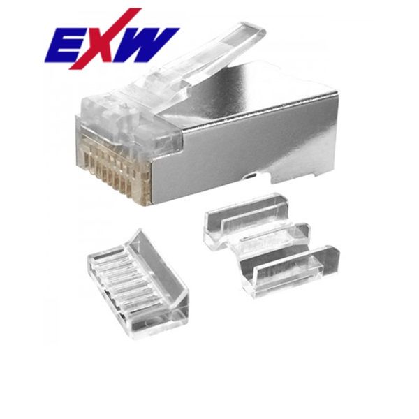 EXW CAT6A STP Modulár Dugó 8P8C RJ45 1,2mm érvastagságú patch és fali kábelekhez 20db