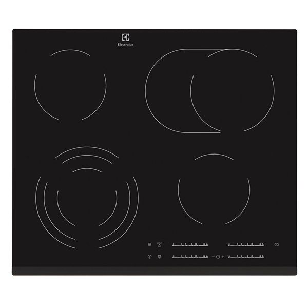 Electrolux EHF6547FXK fekete, beépíthető, elektromos üvegkerámia, főzőzóna: 4, beépíthető méret: 56cm, főzőlap
