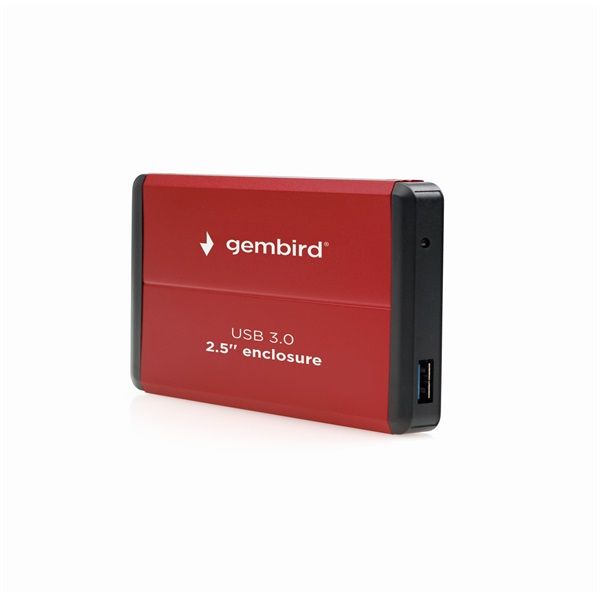 Gembird EE2-U3S-2-R 2.5" USB3.0 SATA piros külső ház