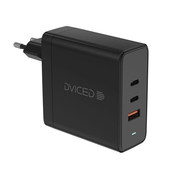 Dviced DV221012 65W 2xType-C/USB GaN fekete hálózati töltő