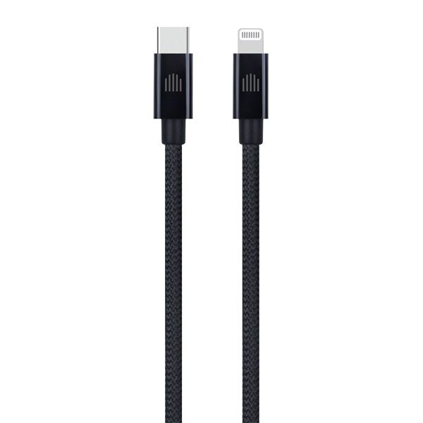 Dviced DV120005 1,25m Type-C - Lightning fekete szőtt borítású adat- és töltőkábel