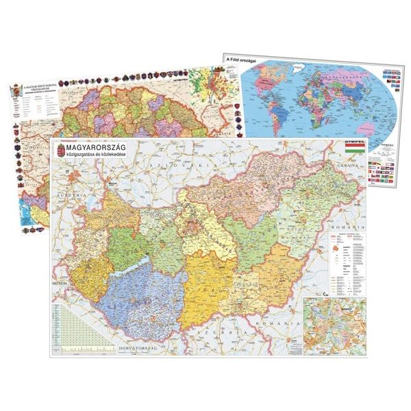 Könyöklő Mo. dombor/A Kárpát-medence domborzata 65x45cm