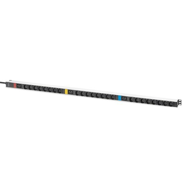 DIGITUS DN-95452 0U PDU függőleges 3 fázisú 250V 16A 24xC13 3xC19 aljzat IEC 60309 ipari csatlakozó 3M elosztósor