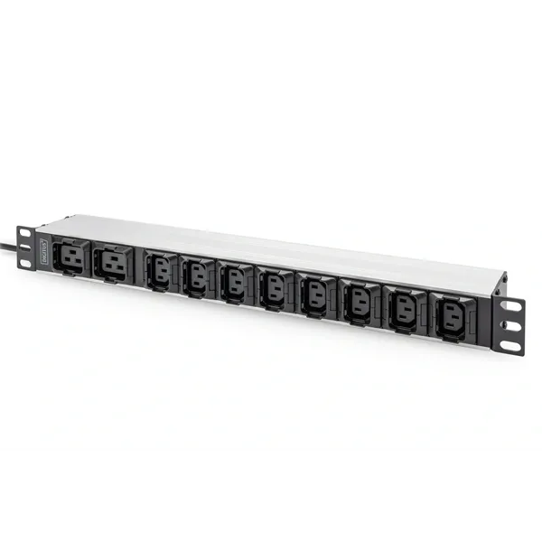 DIGITUS DN-95427 19" 1U PDU 230V 16A 8xIEC C13 2xC19 aljzat IEC C20 csatlakozó 2m elosztósor