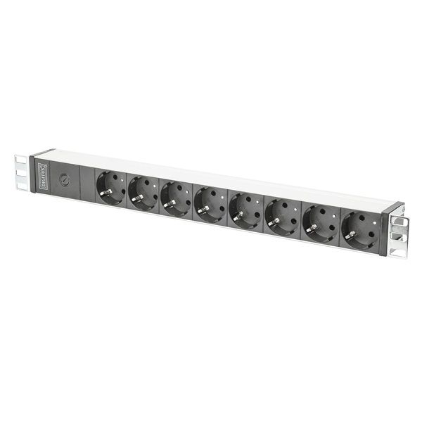 DIGITUS DN-95410 19" 1U PDU 250V 10A 8xCEE 7/3 aljzat IEC C14 csatlakozó 2M elosztósor