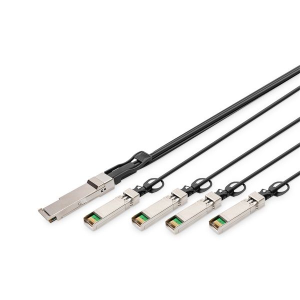 DIGITUS DN-81325 1x QSFP+ 40G 4x 10G SFP+ Breakout  DAC kábel 5m