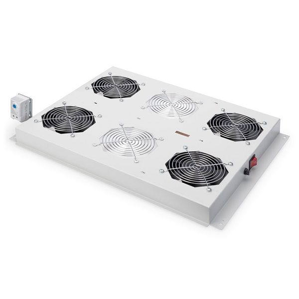 DIGITUS DN-19 FAN-4-SRV 4-es termosztátos szürke tetőventilátor Unique szerverszekrényhez
