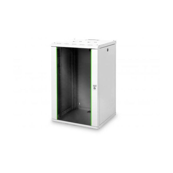 DIGITUS Rack Unique 19" 20U 998x600x600mm üvegajtós szürke fali rack szekrény