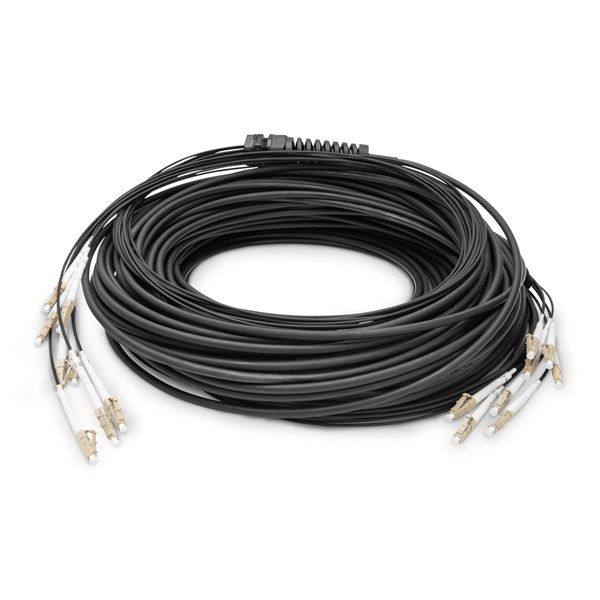 DIGITUS DK-2433CU050BK-BBB 12 szálas 12x LC/UPC 50/125 multimodusú OM4 Dca kültéri/beltéri előszerelt optikai kábel 50m