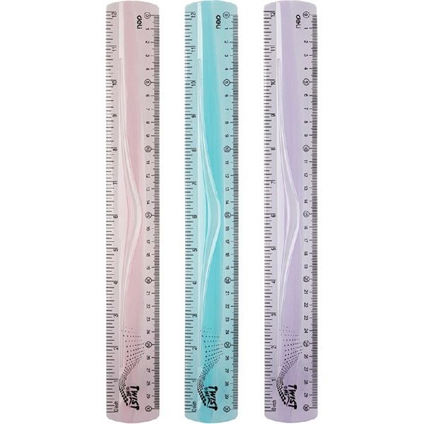 Deli Twist Me 30 cm-es egyenes vegyes színű hajlékony vonalzó