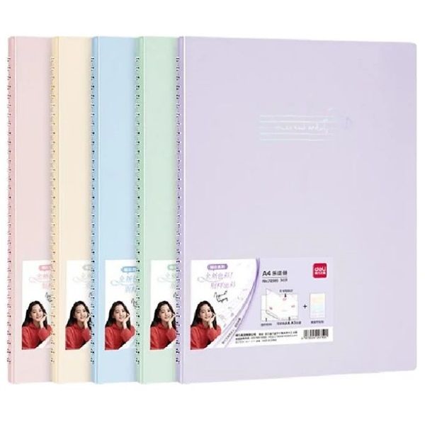 Deli A4 30 zsebes pasztell színű kottatartó