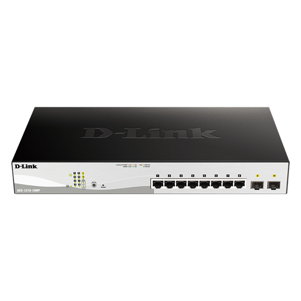 D-Link DGS-1210-10MP/E 8port GbE LAN 2x GbE SFP port PoE Smart switch