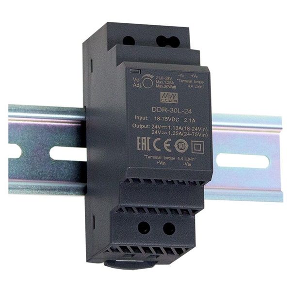 MEAN WELL DDR-30L-12 12VDC 2,5A 30W 4kV-ig szigetelt 1 kimenetű DC/DC konverter