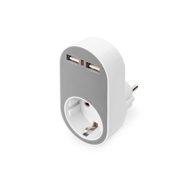 DIGITUS DA-70617 Univerzális 2 port USB Type-A 1x schuko töltőadapter