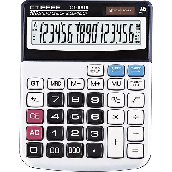 CTIFREE CT-9816 számológép, 156x198mm, 16 számjegy, dual power, 2 év garancia