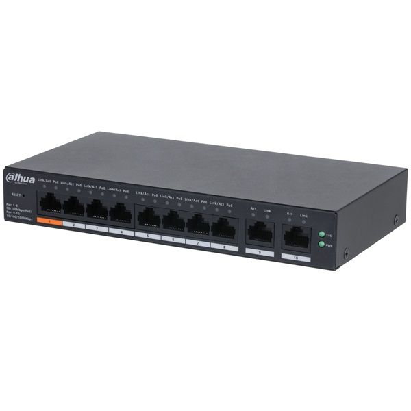 Dahua CS4010-8ET-60 8x10/100 Mbps PoE + 2x1 Gbps uplink/60W/Cloud Managed PoE Switch