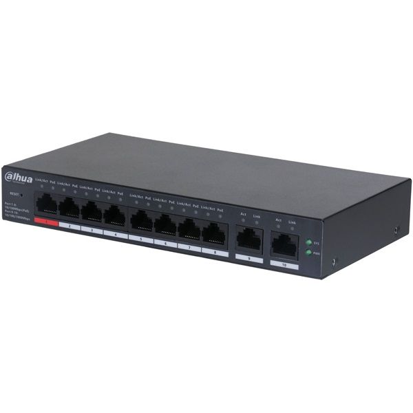Dahua CS4010-8ET-110 8x10/100 Mbps PoE + 2x1 Gbps uplink/110W/Cloud Managed PoE Switch
