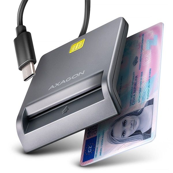 Axagon CRE-SM3TC USB-C Smart card FlatReader okos kártyaolvasó