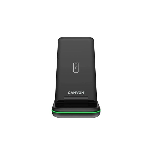 Canyon WS-304 3-in-1 15W univerzális vezeték nélküli töltő adapter fekete (Qi)