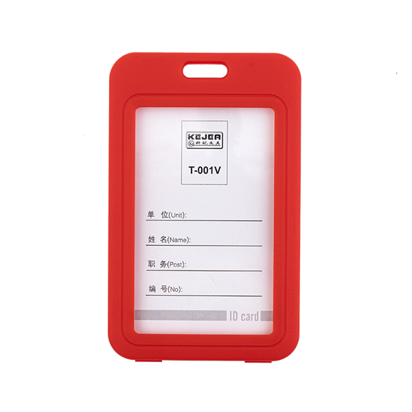 PRC Műanyag kártyatartó tok piros színű szegéllyel, középen rugalmas, szélén kemény, átlátszó, szétnyitható - álló