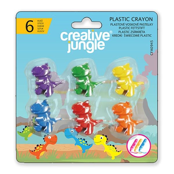 Sakota Creative Jungle Dinó 6 db-os plasztik zsírkréta készlet