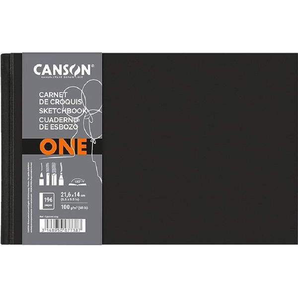 Canson One 21,6x14 cm, fekvő, 100 g/m2, ragasztott fehér rajzpapírfüzet